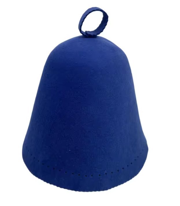 Royal blue seamless merino wool sauna hat